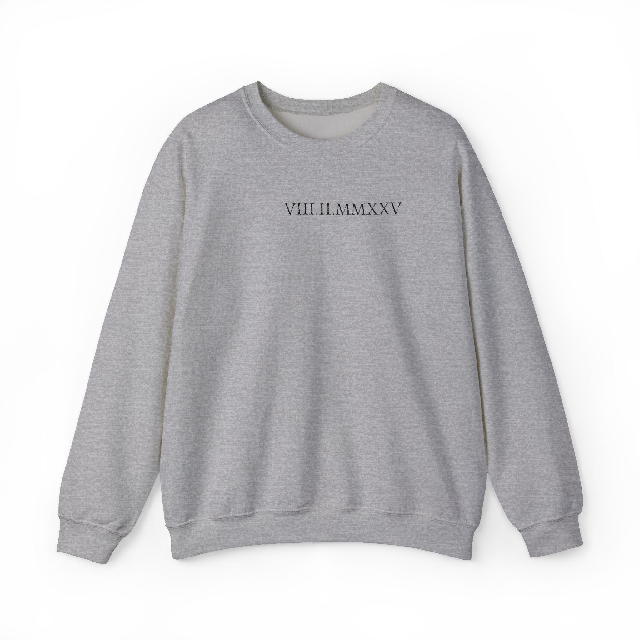 Embroidered Custom Roman Numeral Date Couple Crewneck Sweatshirt