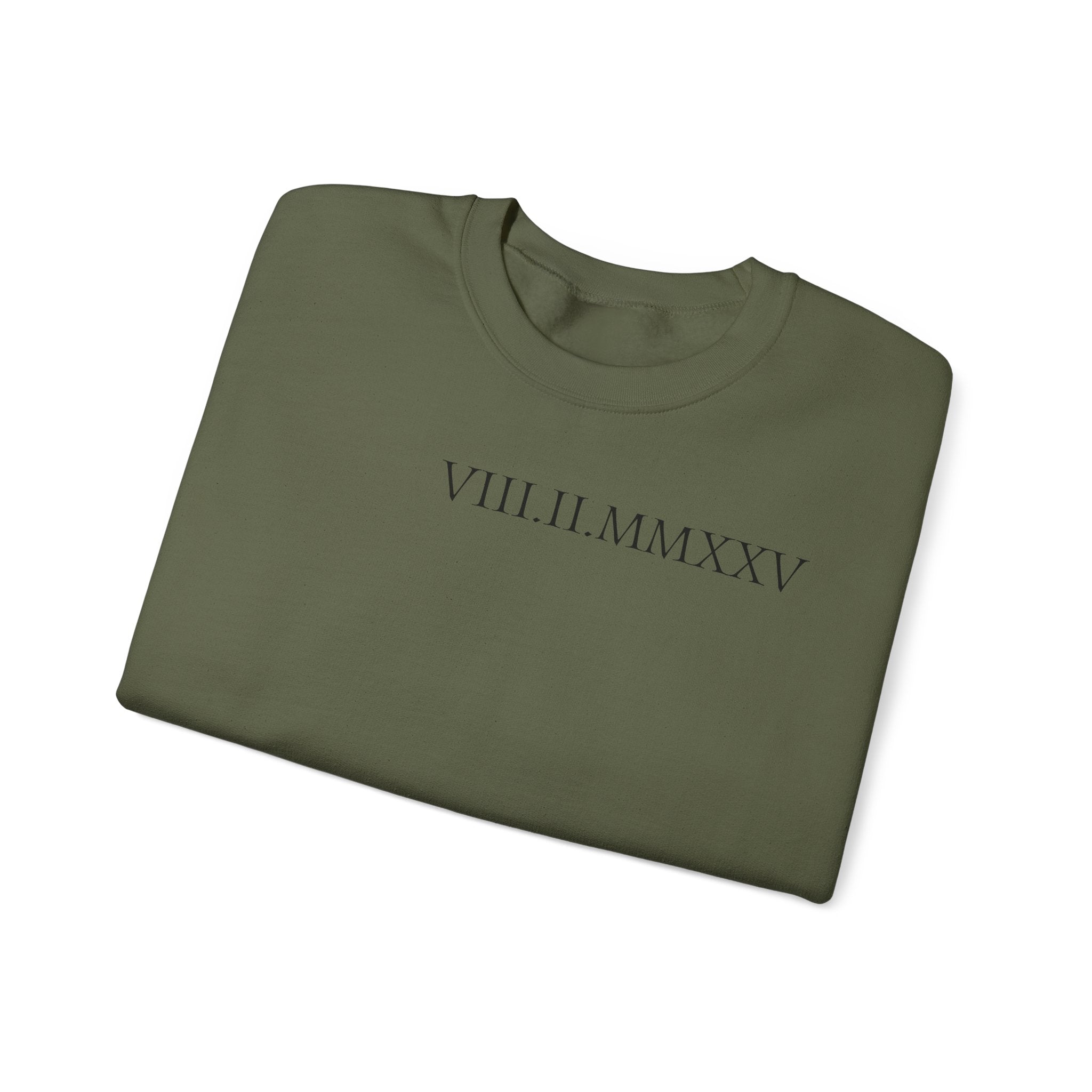 Custom Roman Numeral Date Couple Crewneck Sweatshirt