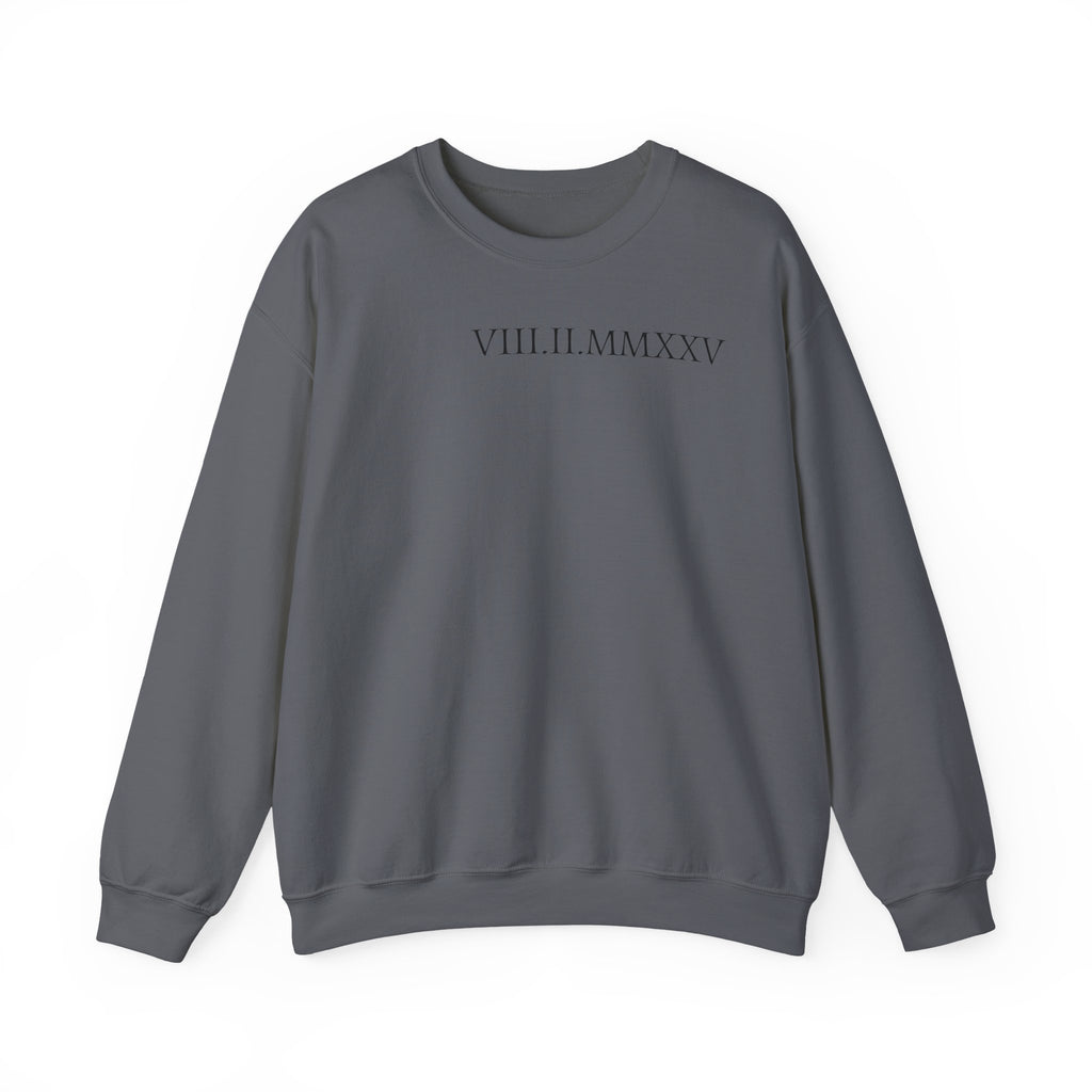 Custom Roman Numeral Date Couple Crewneck Sweatshirt