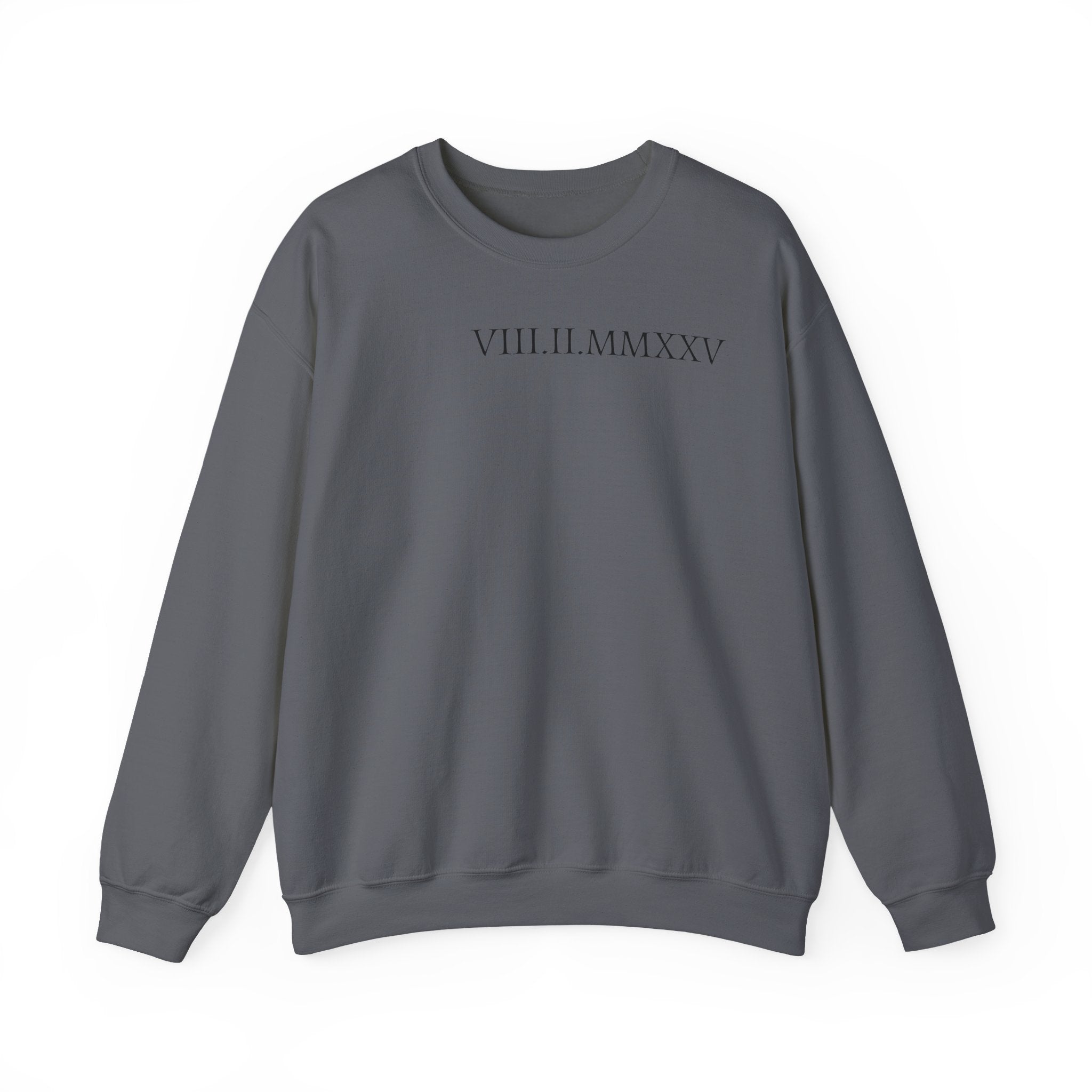 Custom Roman Numeral Date Couple Crewneck Sweatshirt