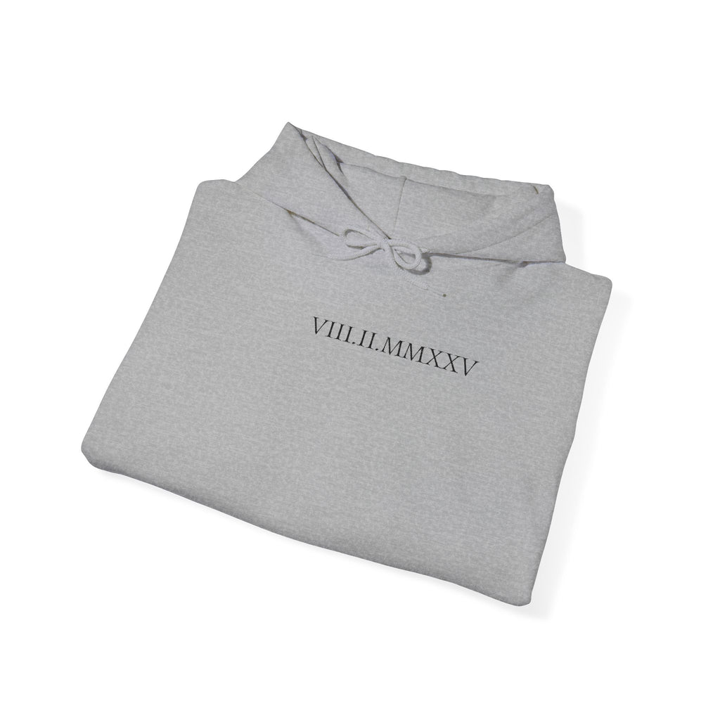 Embroidered Custom Roman Numeral Date Couple Hoodie