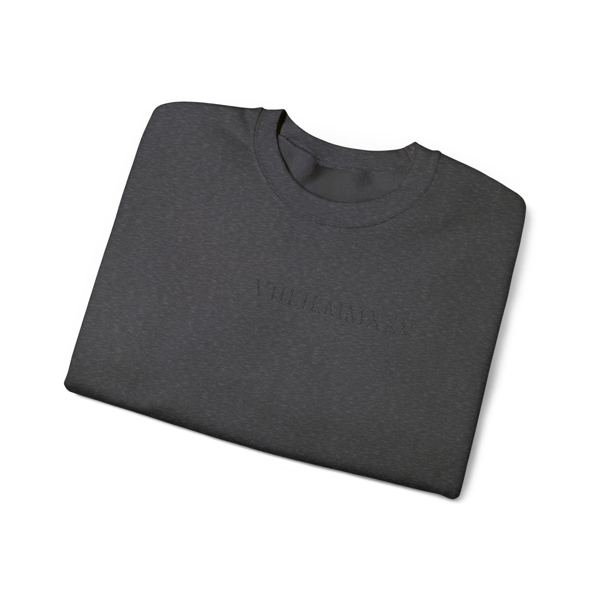 Embroidered Custom Roman Numeral Date Couple Crewneck Sweatshirt