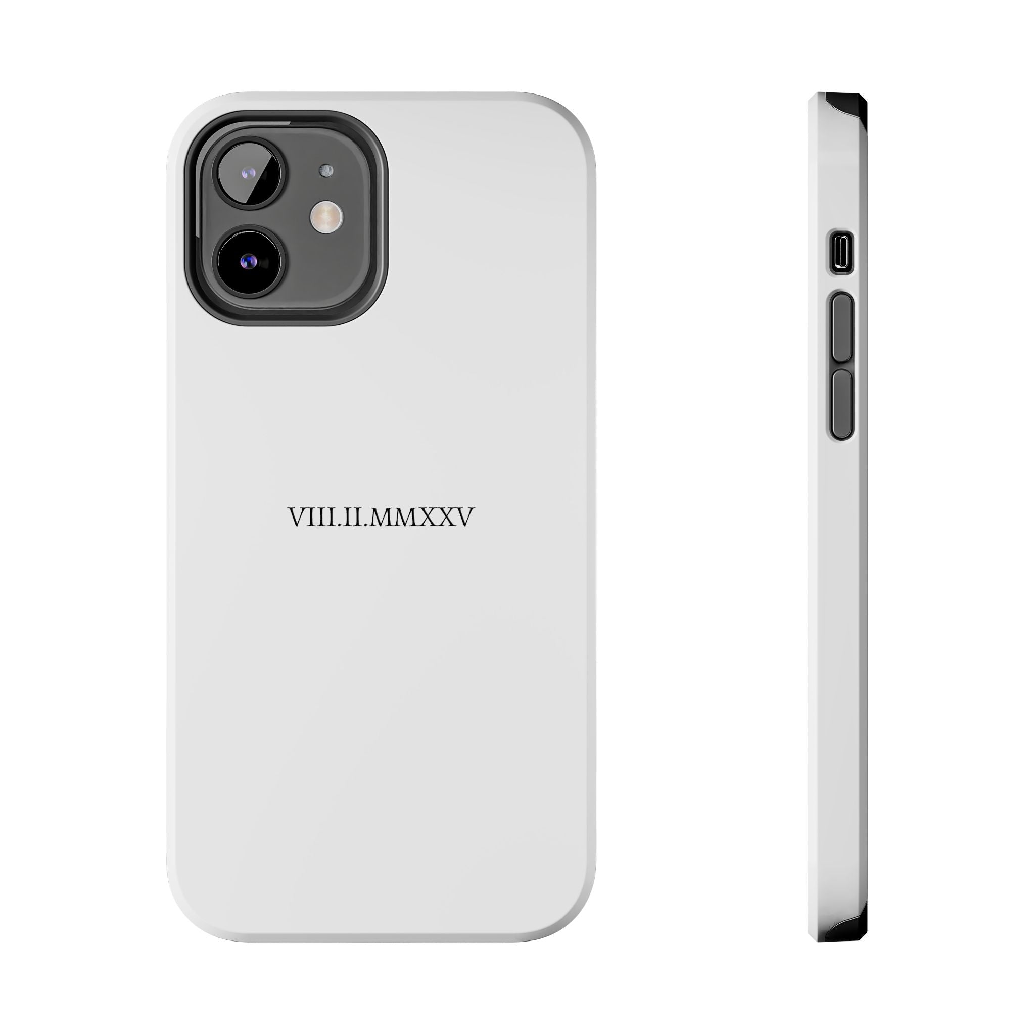 Custom Roman Numeral Date Couple Phone Case