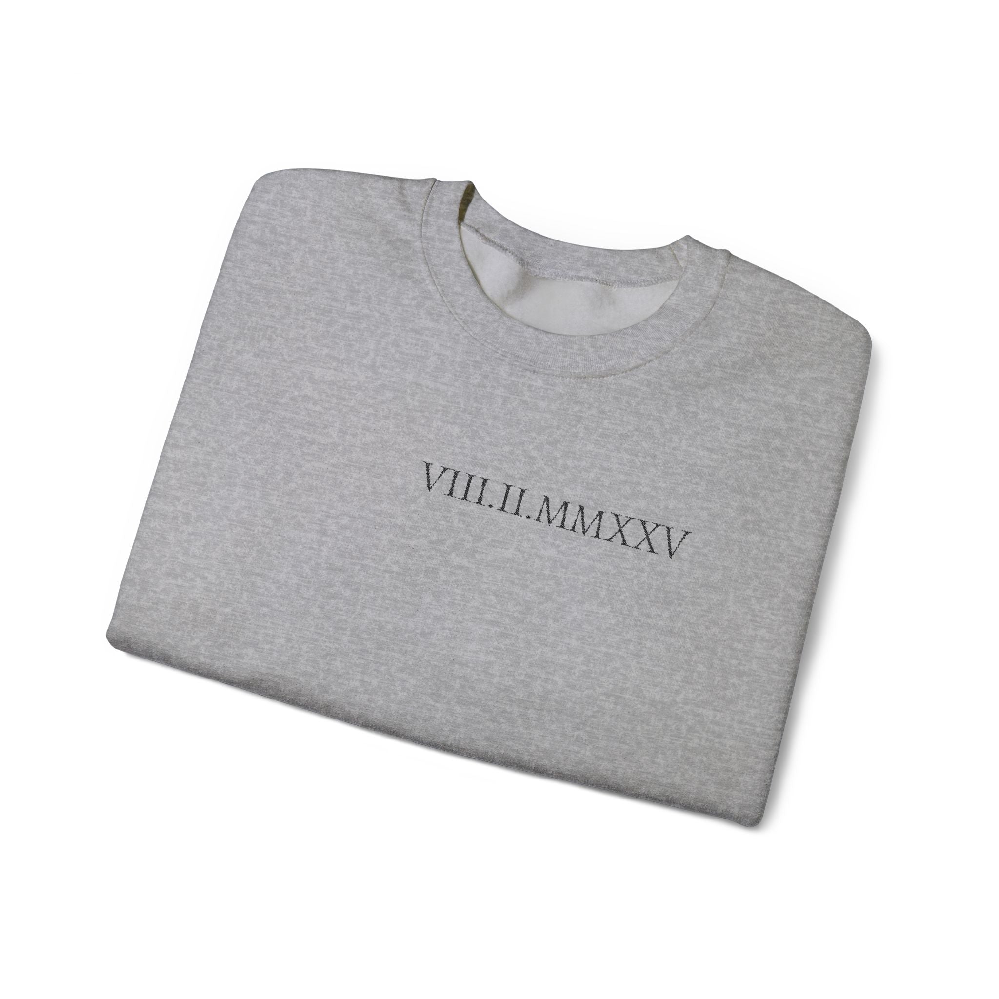 Embroidered Custom Roman Numeral Date Couple Crewneck Sweatshirt