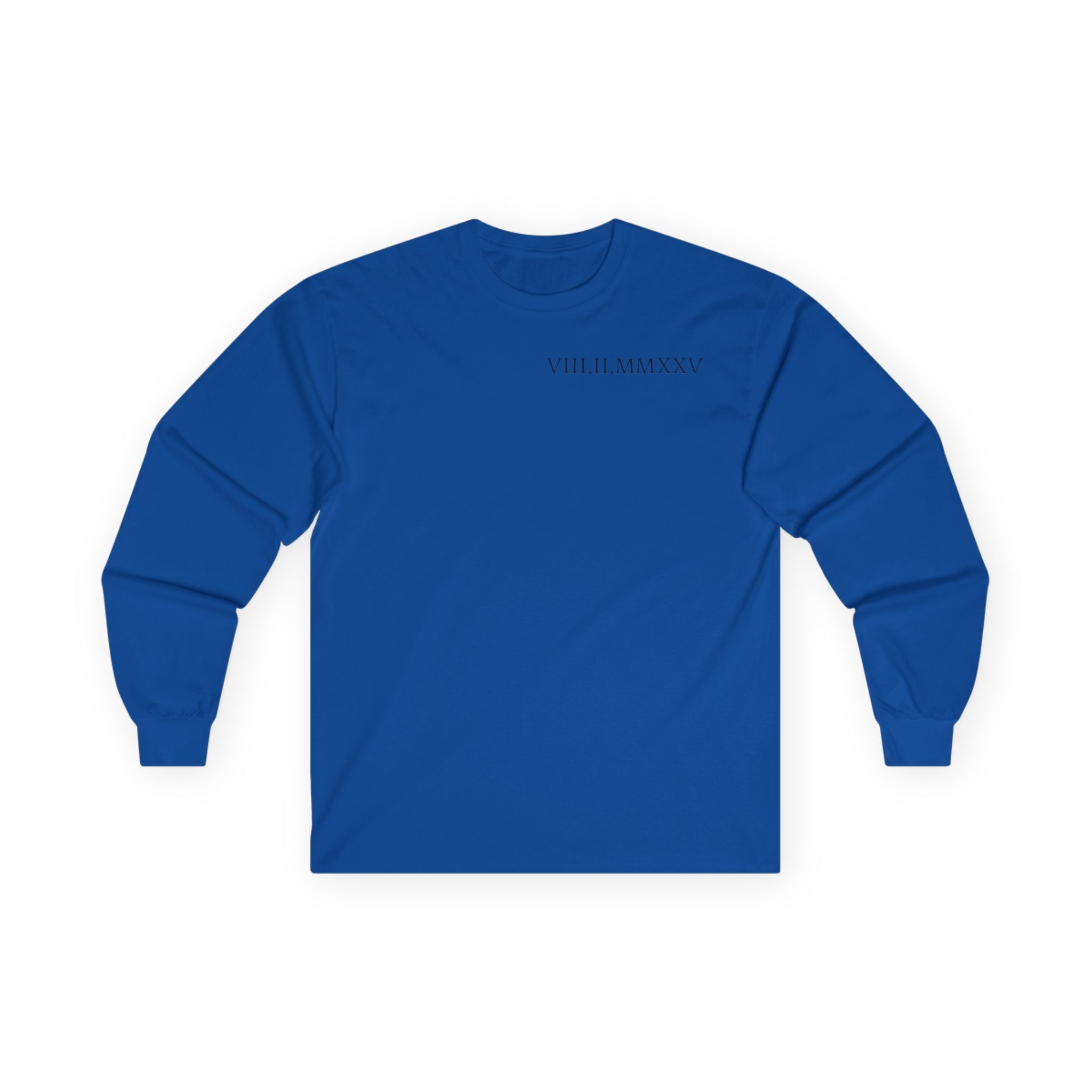 Custom Roman Numeral Date Couple Long Sleeve Tee